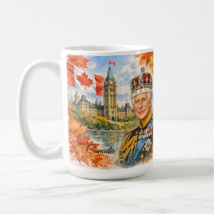 Kanada. König Charles . Königin Elizabeth . Kaffeetasse