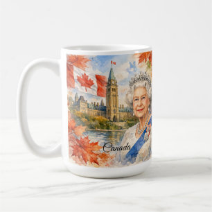 Kanada. Königin Elisabeth II. Historisch. Kaffeetasse