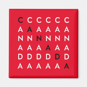 Kanada Kreuzworträtsel Raster Red Color Magnet
