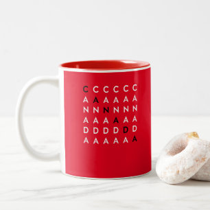 Kanada Kreuzworträtsel Raster Red Color Zweifarbige Tasse