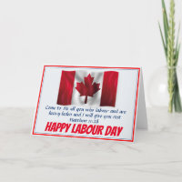 KANADA LABOR DAY Kanadische Flaggenschrift Custom