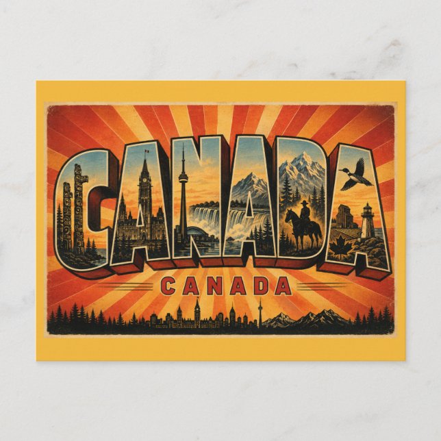 Kanada Land Vintage Postkarte (Vorderseite)