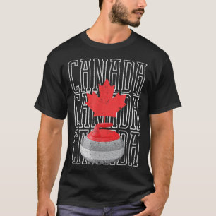 Kanada Leaf Canadian Team Curling Red White Winter T-Shirt