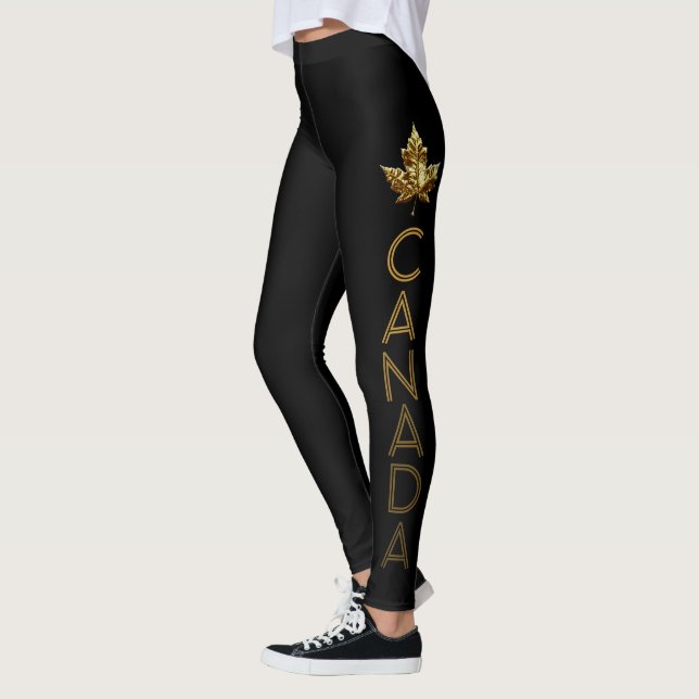 Kanada Leggings Gold Canada Mapsleaf Pants (Links)