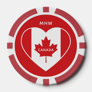 Kanada Liebe Custom Monogram Poker Chips
