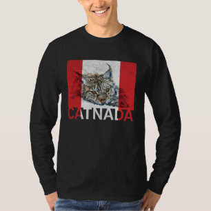 Kanada Luchs Canadensis Kanadische Flagge Ahornbla T-Shirt
