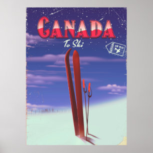 Kanada Luftpost zur Skipostkartenillustration. Poster