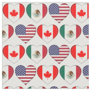Kanada Mexiko USA 3 Länderflaggen Stoff