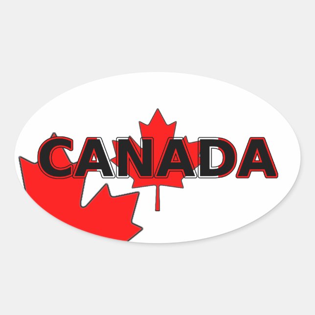 Kanada mit Leaf Oval Aufkleber (Vorderseite)