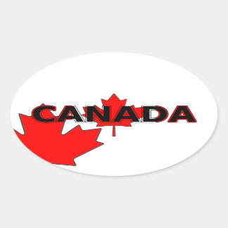 Kanada mit Leaf Oval Aufkleber
