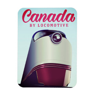 Kanada mit Lokomotive 1950er Jahre Zugposter Magnet