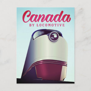 Kanada mit Lokomotive 1950er Jahre Zugposter Postkarte