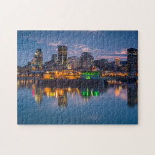 Kanada, Montreal, Skyline und alter Hafen Puzzle
