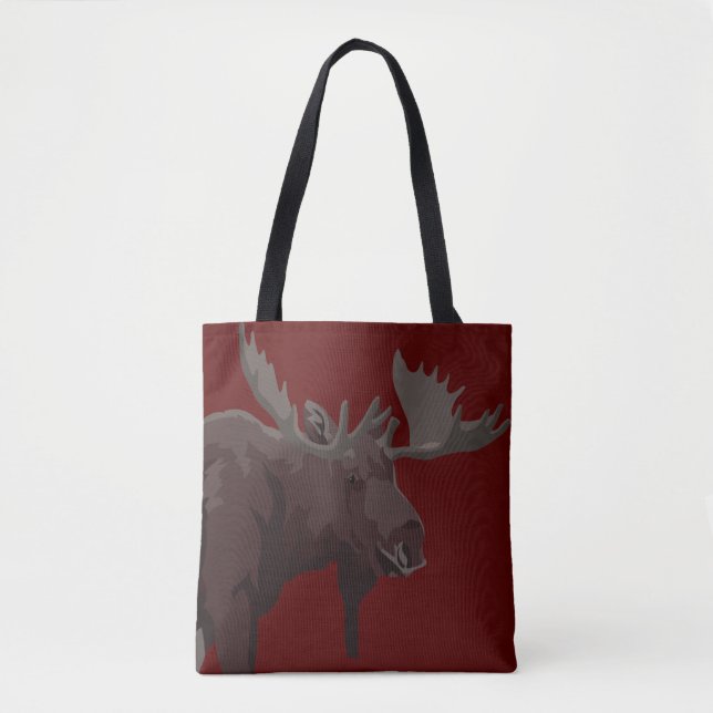 Kanada Moose Bags Retro Moose Art Tragetaschen (Vorderseite)