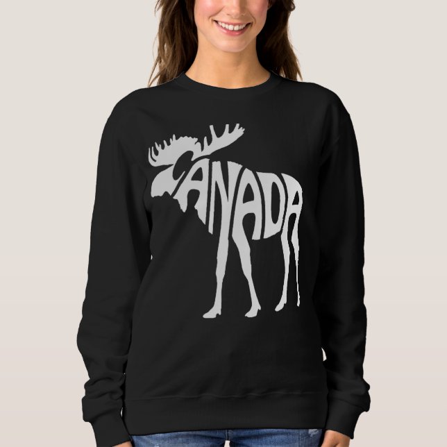 Kanada Moose Red White Canadian Pride Day Sweatshirt (Vorderseite)