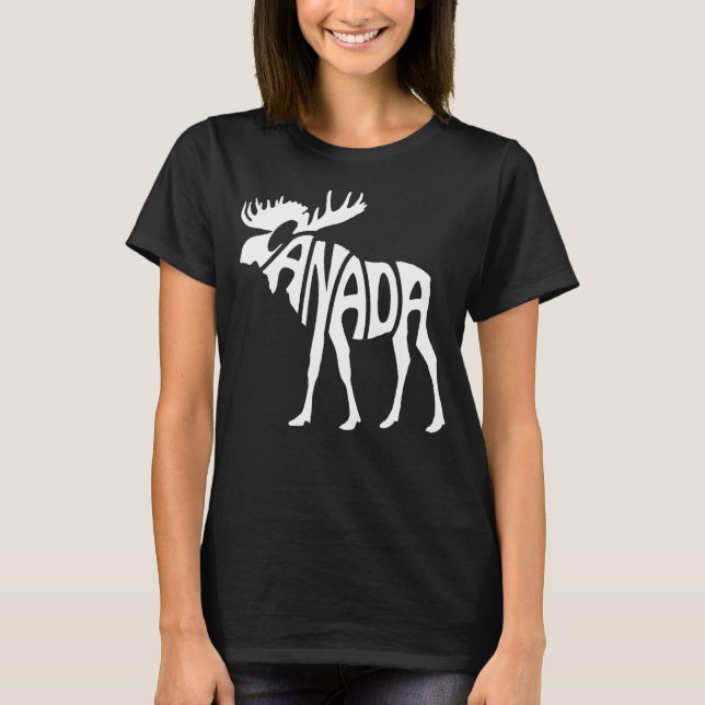 Kanada Moose Red White Canadian Pride Day T-Shirt (Vorderseite)