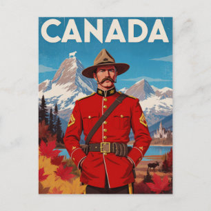 Kanada Mountie Vintage Kunst Postkarte