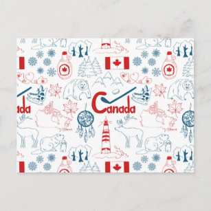 Kanada   Muster der Symbole Postkarte