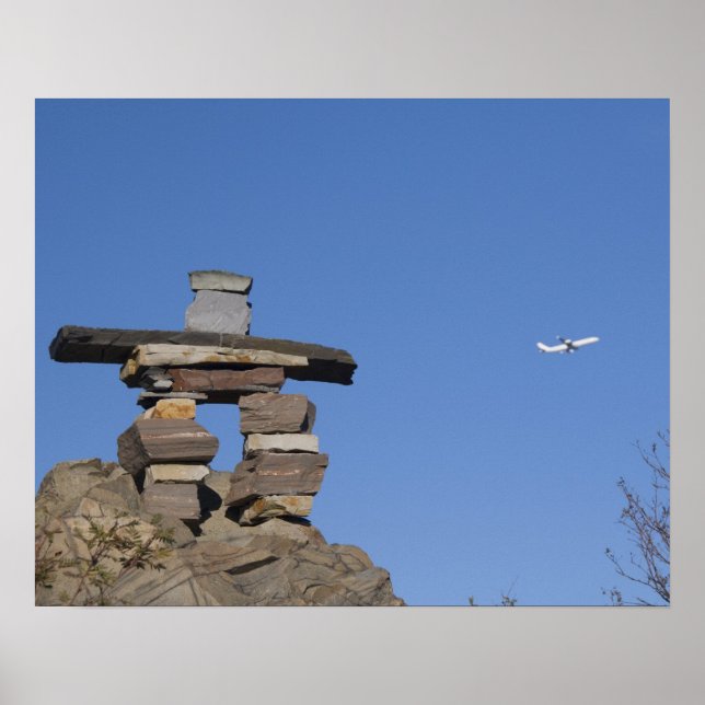 Kanada, Neufundland, St. John's. Inukshuk Poster (Vorne)