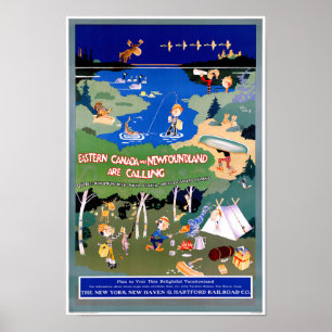 Kanada Neufundland Vintage Travel Poster wiederher