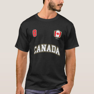 Kanada Nummer 8 Canadian Team Sports Hockey Soccer T-Shirt