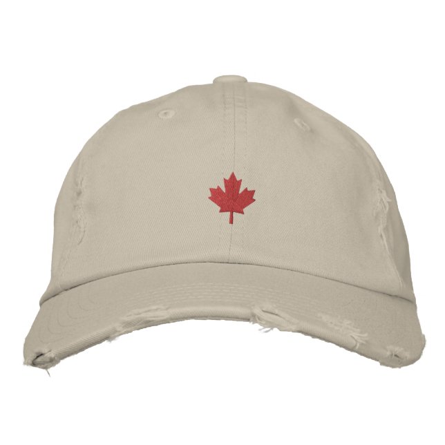 Kanada-Obergrenze - Red Maple Leaf Hat Bestickte Baseballkappe (Vorderseite)