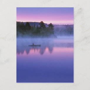 Kanada, Ontario, Algonguin Park, Kanute auf Postkarte