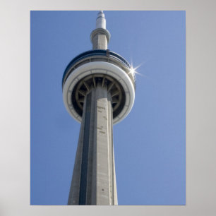 Kanada, Ontario, Toronto. Spitze des CN Tower mit Poster
