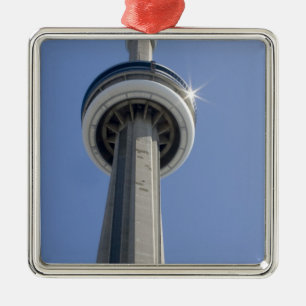Kanada, Ontario, Toronto. Spitze des CN Tower mit Silbernes Ornament