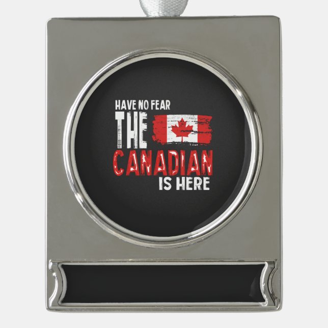 Kanada-Ornament Banner-Ornament Silber (Vorderseite)