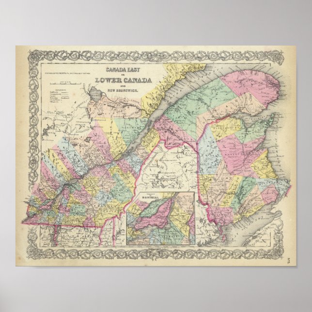 Kanada Ost- oder Niederkanada und Neubraunschweig Poster (Vorne)