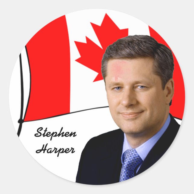 Kanada PM Stephen Harper Runder Aufkleber (Vorderseite)