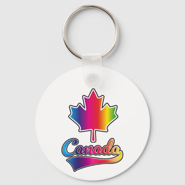 Kanada Pride Regenbogen-Logo Schlüsselanhänger (Vorderseite)