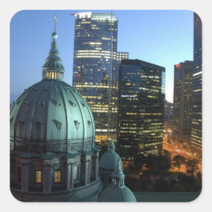 Kanada, Quebec, Montreal. Innenstadt von Montreal Quadratischer Aufkleber