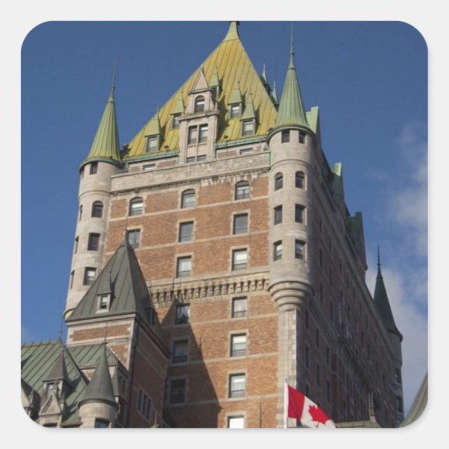 Kanada, Quebec, Quebec City. Fairmont Chateau Quadratischer Aufkleber (Vorderseite)