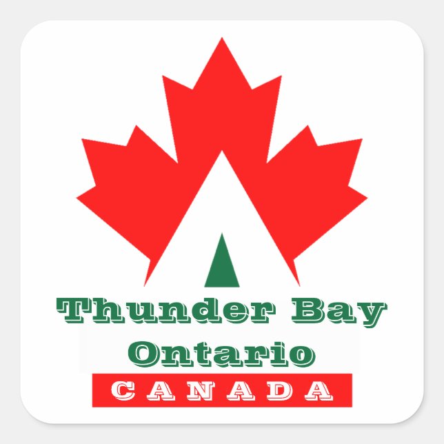 Kanada Red Maple Leaf Luggage Label Travel Aufkleb Quadratischer Aufkleber (Vorderseite)