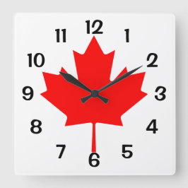 Kanada Red Maple Leaf Quadratische Wanduhr