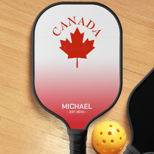 Kanada Red & White Canadian Flag Ombre Gradient Pickleball Schläger