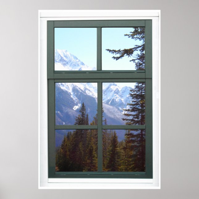 Kanada Rocky Mountains Imitate Fenster Ansicht Poster (Vorne)