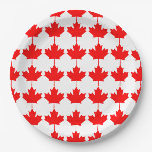 Kanada-Rotahorn-Blatt-Muster Pappteller