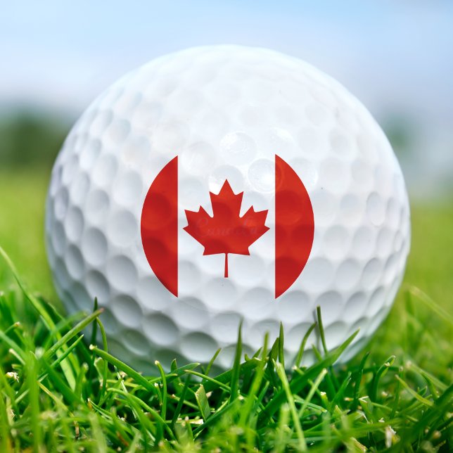 Kanada - Roter und weiße kanadische Flagge - Ahorn Golfball (Canada Red & White Canadian Flag Maple Leaf Golf Balls)