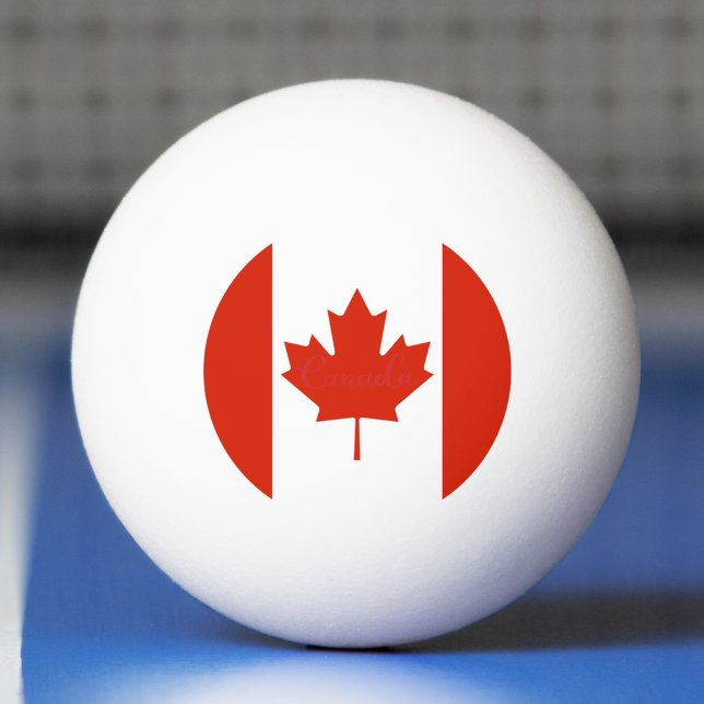 Kanada - Roter und weiße kanadische Flagge - Ahorn Tischtennisball (canada canadian flag ping pong ball)
