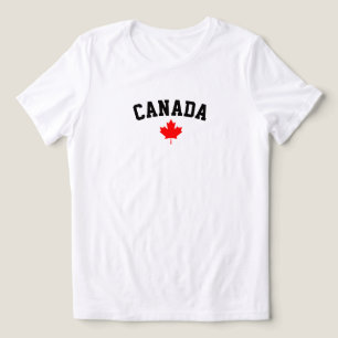 Kanada Rotes Ahornblatt Minimalistischer Gebogener Tri-Blend Shirt