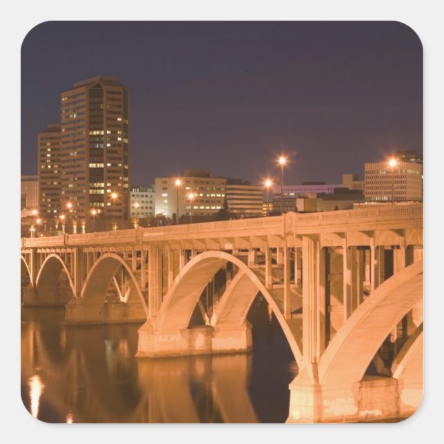 Kanada, Saskatchewan, Saskatoon: Broadway Quadratischer Aufkleber (Vorderseite)