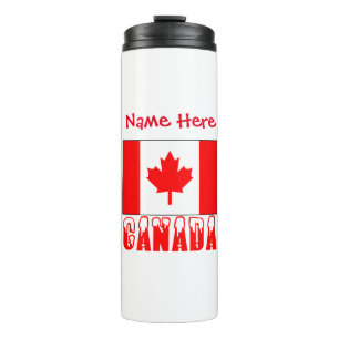 Kanada Schneekanadische Flagge Red Personalization Thermosbecher