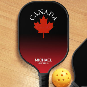 Kanada Schwarzes Rot & Weiß Kanadische Flagge Ombr Pickleball Schläger