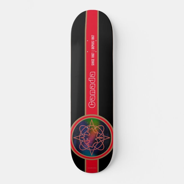 Kanada Seit 1867 Aurora Black Skateboard (Vorderseite)