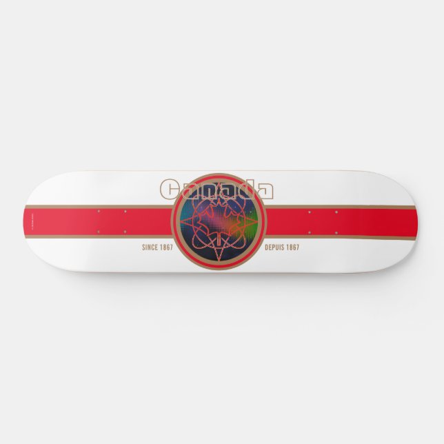 Kanada seit 1867 Aurora (Weiß) Skateboard (Horizontal)