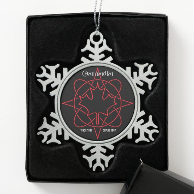Kanada seit 1876 schneeflocken Zinn-Ornament (Box)