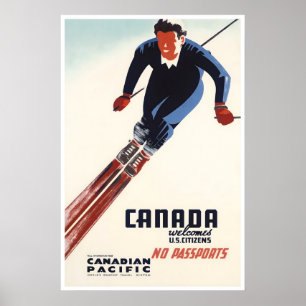Kanada Ski Poster Reise Kunst Canadian Pacific Nei
